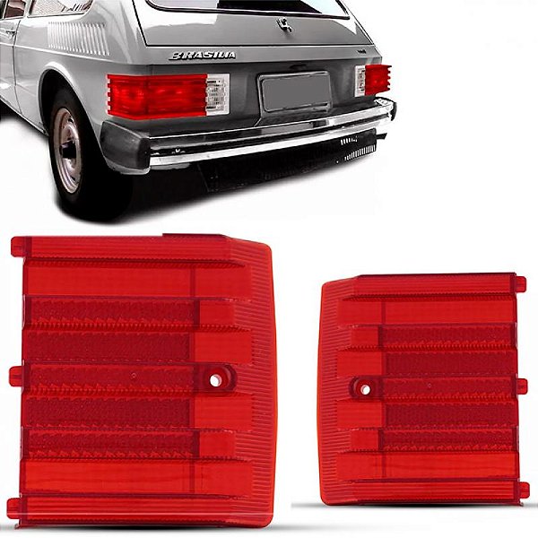 Lente de lanterna brasília volkswagen de 1978 a 1984 traseira de canto rubi