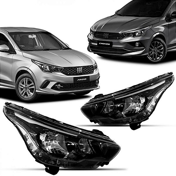 Farol argo e cronos fiat de 2017 a 2024 lado esquerdo manual sem LED