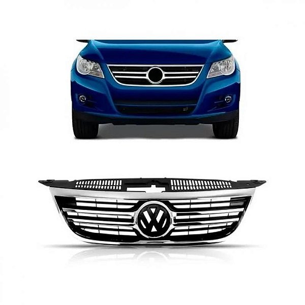 Grade de radiador tiguan volkswagen de 2009 a 2011 com frisos cromados