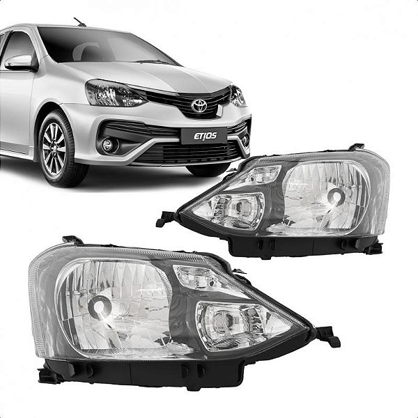 Farol etios toyota de 2017 a 2021 lado esquerdo máscara negra