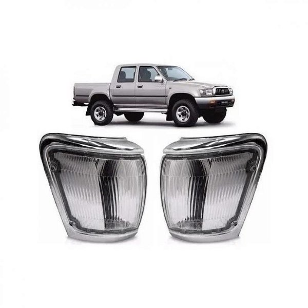Lanterna hilux SW4 toyota de 1992 a 1996 e hilux SRV toyota de 2002 a 2004 dianteira lado esquerdo cristal e cromada