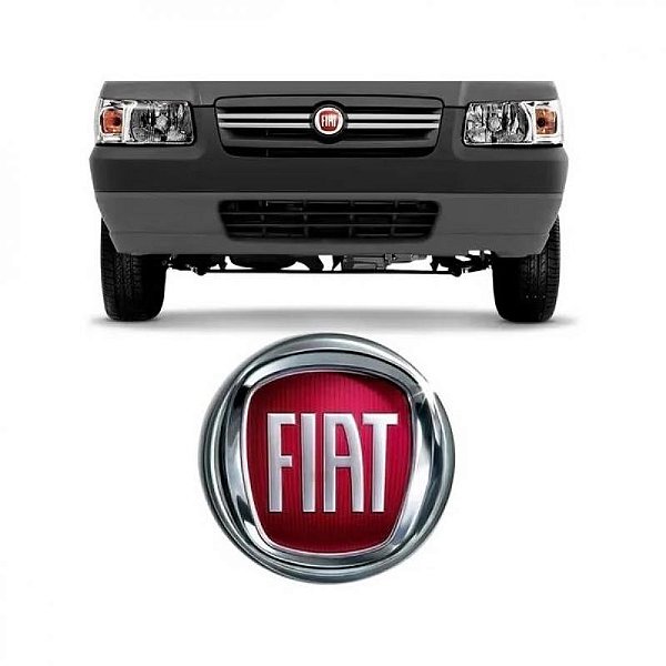 Emblema da grade do radiador uno fiat de 2007 a 2012 com borda vermelha fire