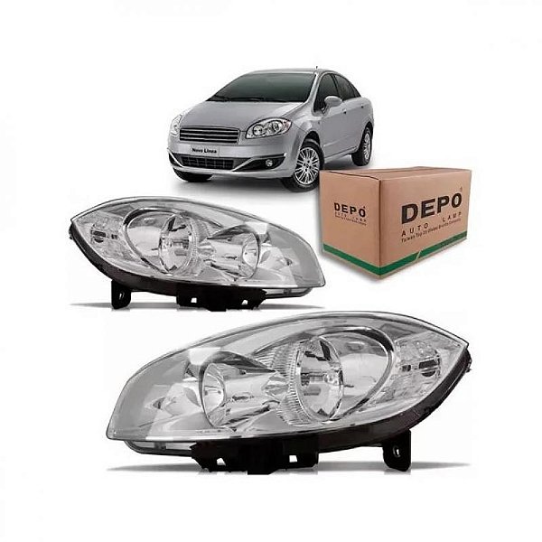 Farol linea fiat de 2008 a 2016 lado esquerdo manual