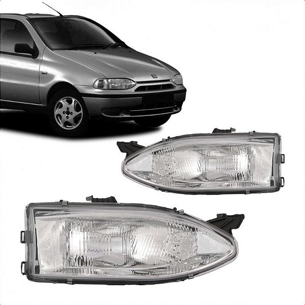 Farol palio fiat de 1996 a 2000 lado direito com lente de policarbonato
