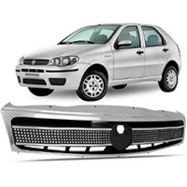 Grade do radiador palio fiat de 2004 a 2011 cromada tipo zoiao sem emblema