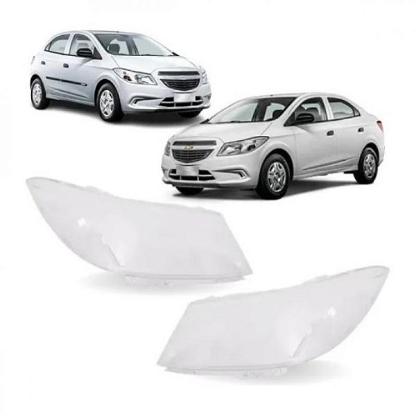 Lente de farol onix e prisma chevrolet de 2012 a 2016 lado direito
