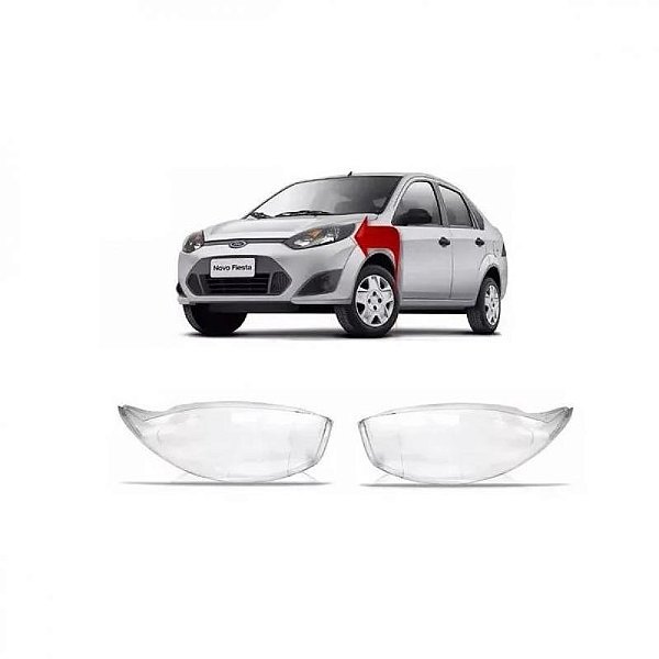 Lente do farol fiesta ford de 2010 a 2014 lado esquerdo rocam