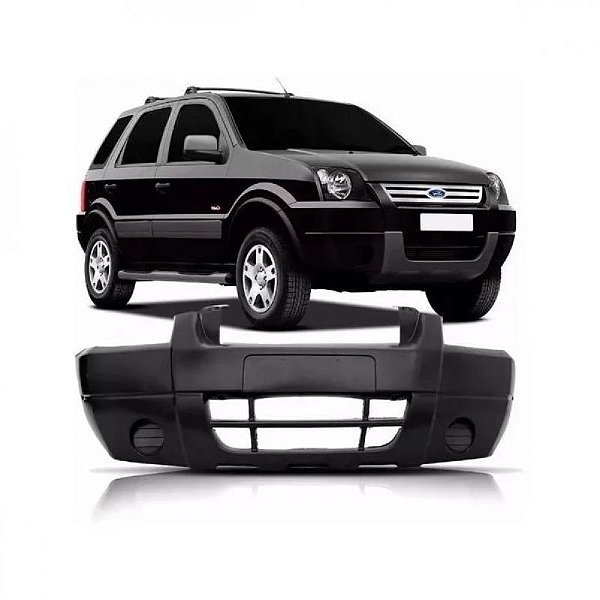 Para choque ecosport ford de 2003 a 2007 dianteiro preto sem furo