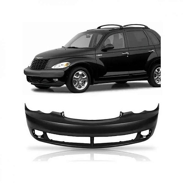 Para choque pt cruiser chrysler de 2006 a 2010 dianteiro preto com furo