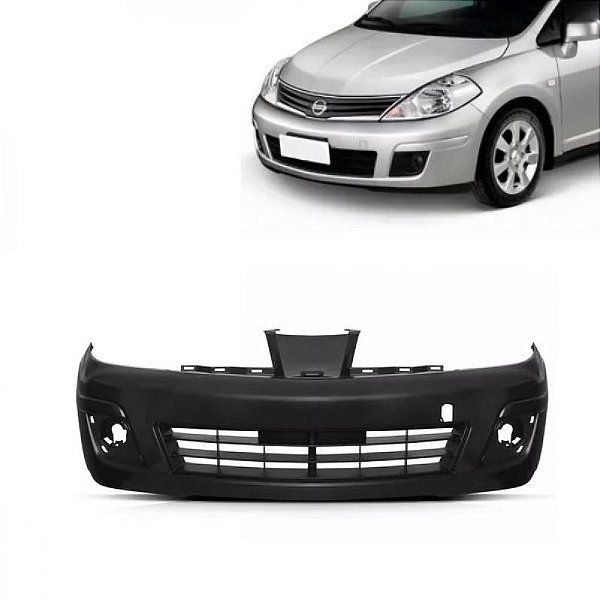 Para choque tiida nissan de 2007 a 2010 dianteiro com furo
