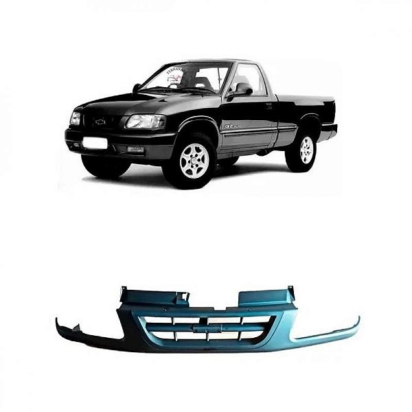 Grade do radiador s10 chevrolet de 1995 a 1998 preto com moldura inferior do para choque
