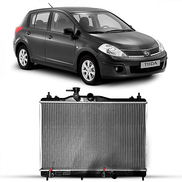 Radiador tiida e livina nissan de 2007 a 2013 com ou sem entrada de ar e câmbio automático