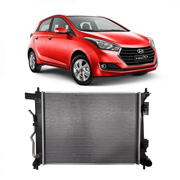 Radiador hb20 hb20s hyundai de 2012 a 2019 com ar e câmbio automático