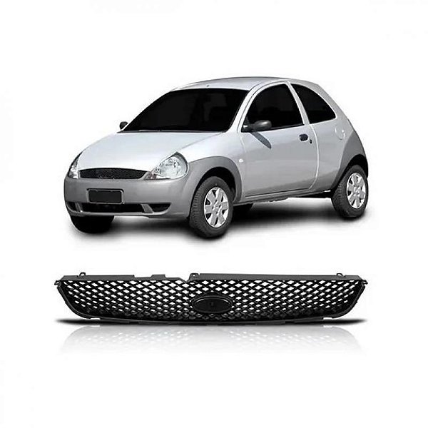 Grade de radiador ka ford de 2002 a 2007 preta tipo colmeia