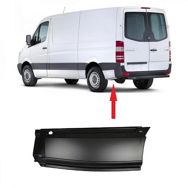 Revestimento sprinter mercedes benz de 2012 a 2019 lateral inferior lado direito