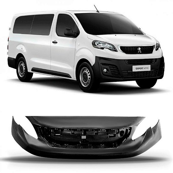 Para choque expert peugeot de 2018 a 2024 dianteiro superior preto liso