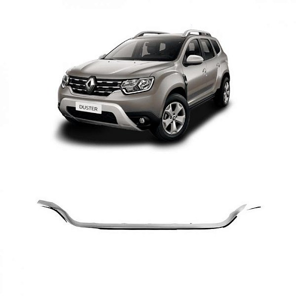 Moldura para choque da grade do radiador duster renault de 2021 a 2025 inferior cromada grande