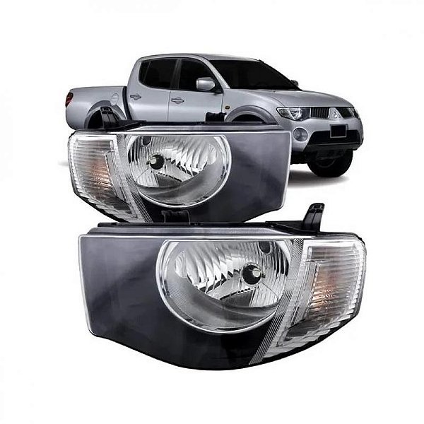 Farol triton mitsubishi de 2007 a 2016 lado esquerdo cristal