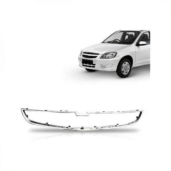 Moldura inferior para choque da grade do radiador celta e prisma chevrolet de 2012 a 2015 posição inferior cromada