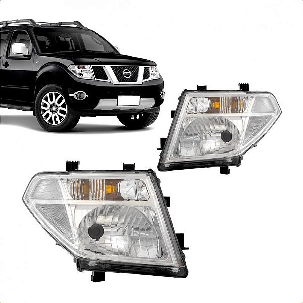 Farol frontier nissan de 2008 a 2016 lado direito cromado manual H4