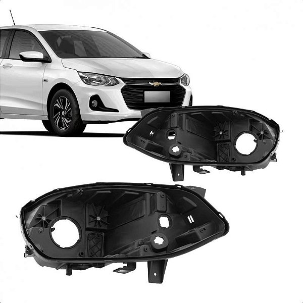 Carcaça do farol onix chevrolet de 2020 a 2025 lado direito modelo cibie simples