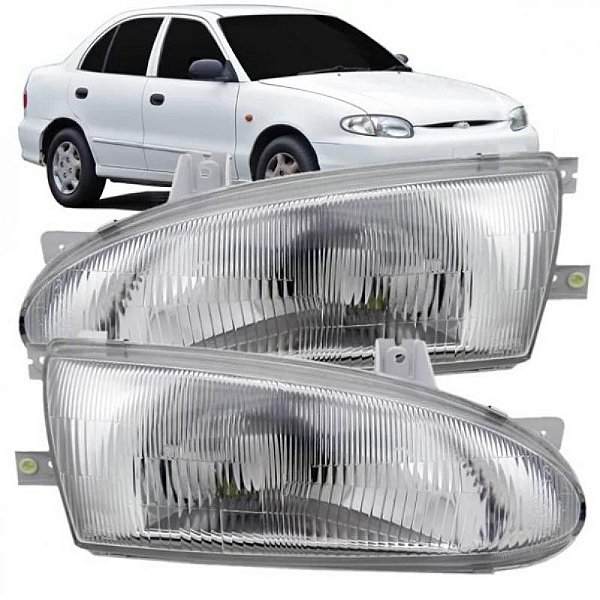 Farol accent hyundai de 1995 a 1997 lado esquerdo quatro portas