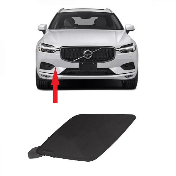 Tampa de reboque para para choque xc60 volvo de 2018 a 2021 dianteiro