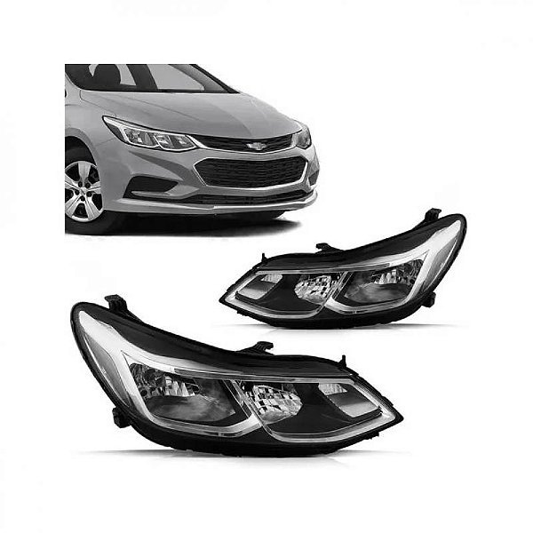 Farol cruze chevrolet de 2017 a 2024 lado esquerdo versão lt manual sem LED sem projetor com reator