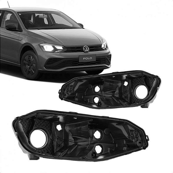 Carcaça de farol polo volkswagen de 2023 a 2025 lado esquerdo track