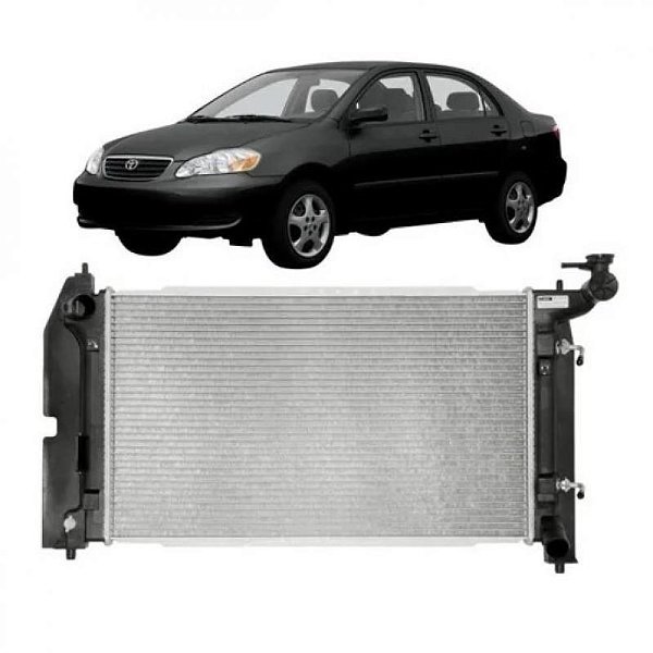 Radiador corolla fielder toyota de 2003 a 2008 para câmbio manual