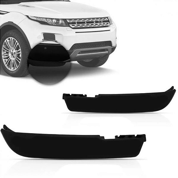 Spoiler de para choque evoque land rover de 2012 a 2014 dianteiro lado esquerdo preto versão dynamic sem pisca texturizado