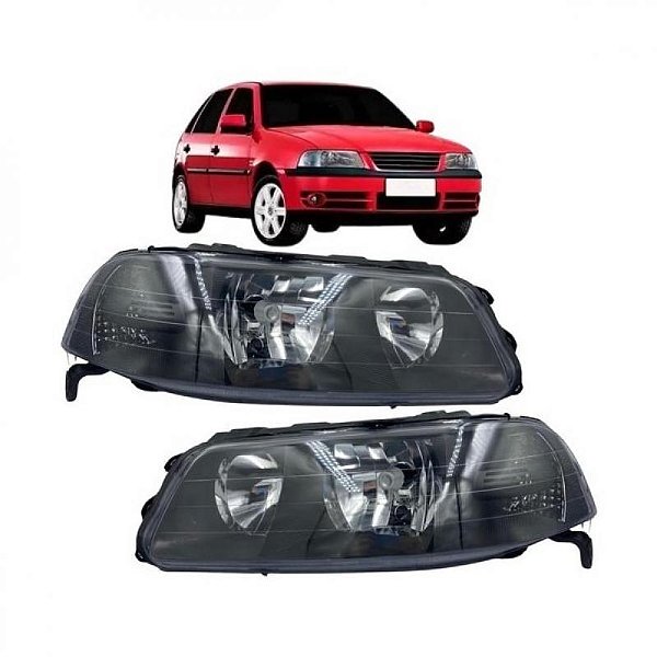 Farol gol volkswagen de 1999 a 2005 lado direito geração três ponteira para choque turbo