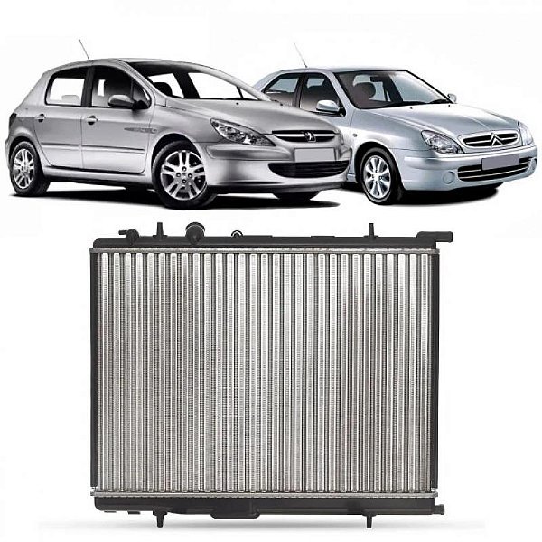 Radiador xsara citroën de 2001 a 2004 e 307 peugeot de 2002 a 2005 com ar e sem ar manual