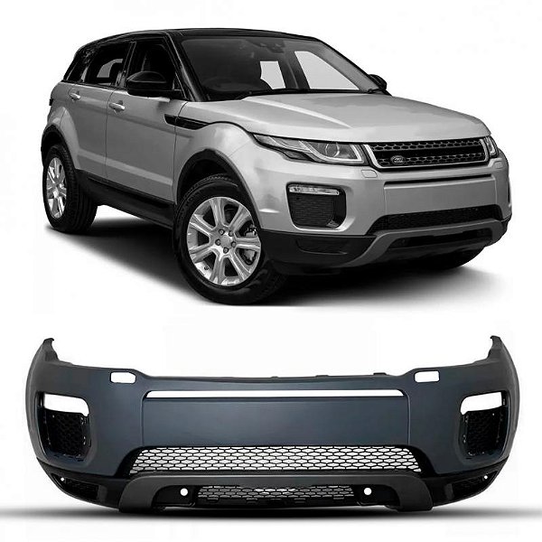 Para choque evoque land rover de 2016 a 2018 dianteiro cinza versão se com furo para sensor e com furo para esguicho