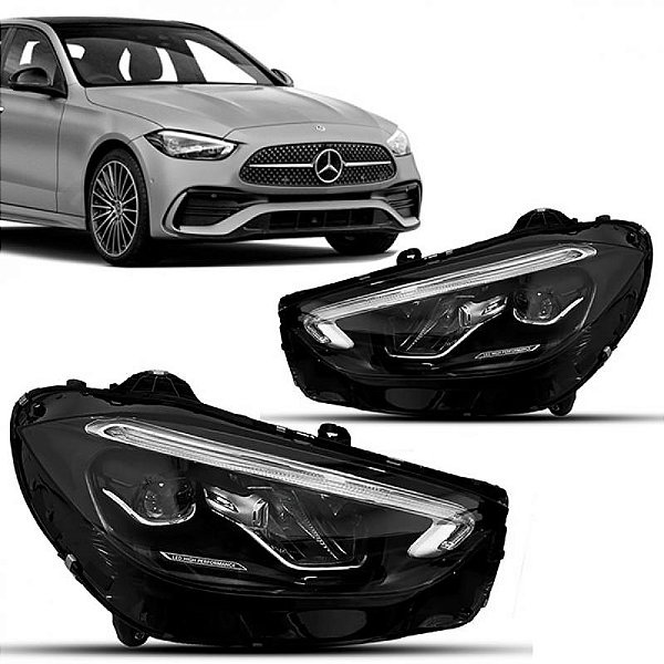 Farol c200 e c300 mercedes benz de 2022 a 2025 lado esquerdo totalmente LED sem reator com seis pinos