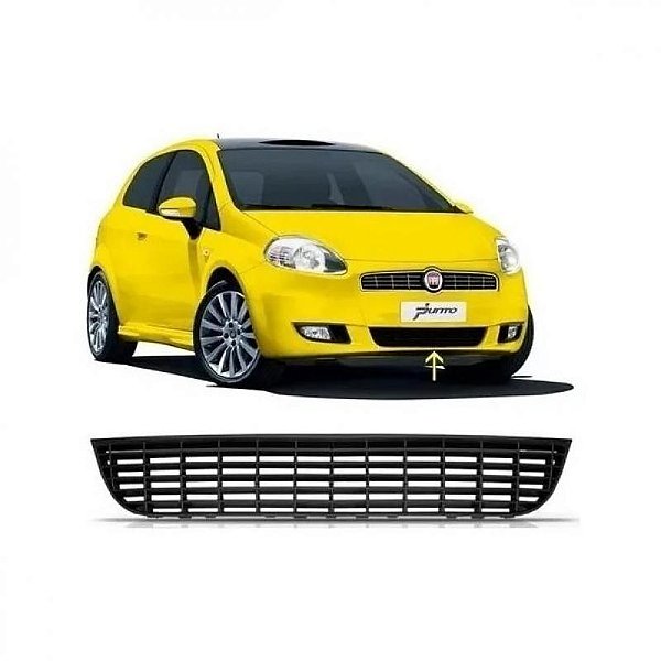Grade do para choque punto fiat de 2007 a 2012 dianteira central preta