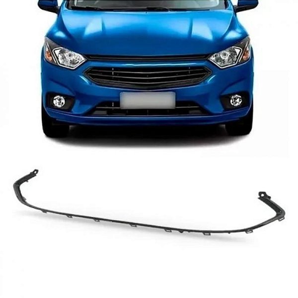 Friso de grade onix e prisma chevrolet de 2017 a 2020 central do para choque dianteiro cinza