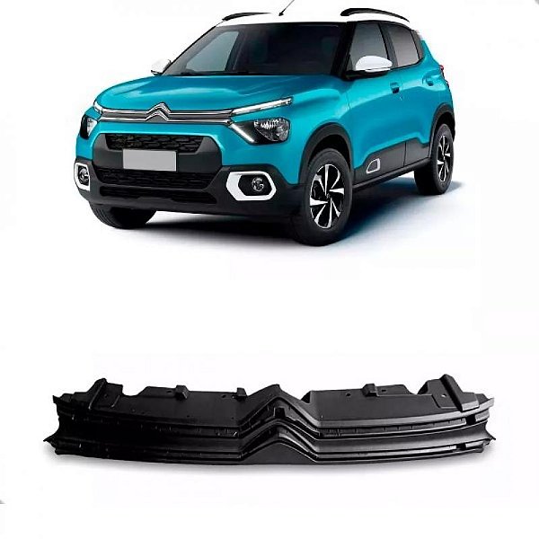 Grade do radiador c3 citroën de 2021 a 2025 preta sem frisos