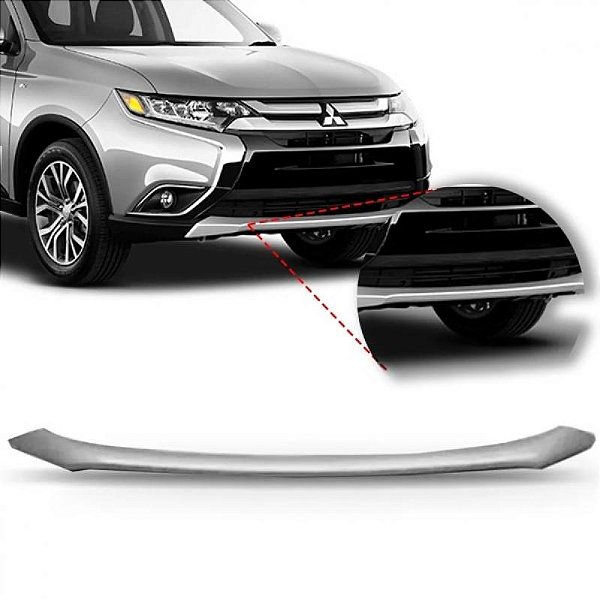 Moldura do para choque outlander mitsubishi de 2016 a 2022 dianteira inferior cinza