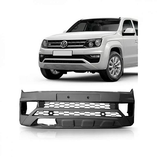 Para choque amarok volkswagen de 2017 a 2024 dianteiro preto com grade