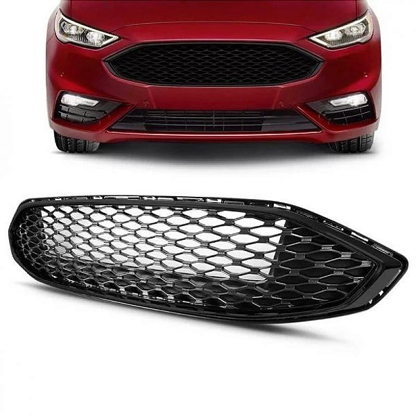 Grade do radiador fusion ford de 2017 a 2019 preto brilhante com friso tipo colmeia