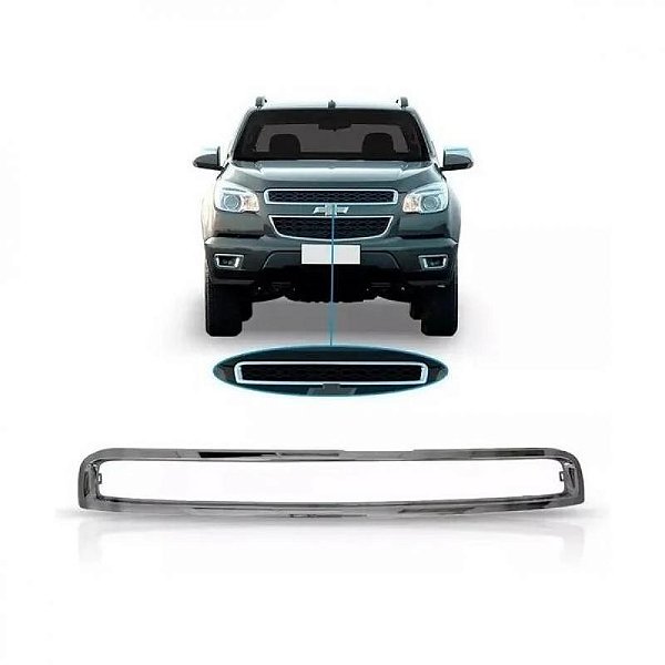 Moldura inferior para choque s10 chevrolet de 2012 a 2016 superior cromada para grade
