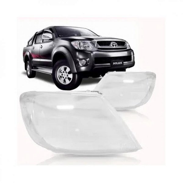 Lente de farol hilux toyota de 2005 a 2011 lado direito picape