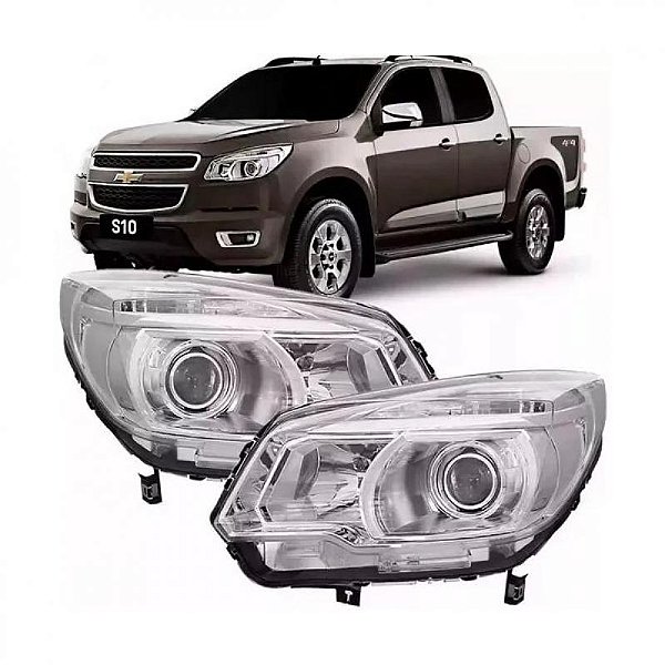 Farol s10 chevrolet de 2012 a 2016 lado esquerdo elétrico com projetor