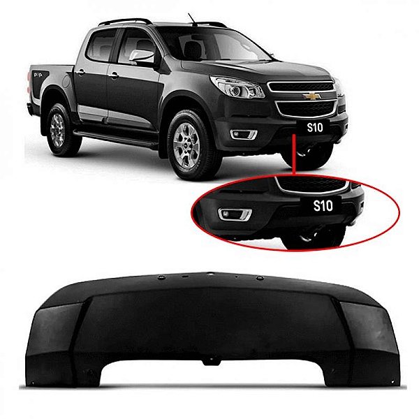 Moldura inferior do para choque s10 chevrolet de 2012 a 2016 dianteira preta