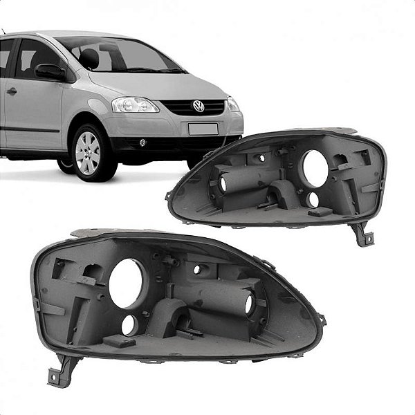 Carcaça de farol fox crossfox e spacefox volkswagen de 2004 a 2009 lado direito foco simples