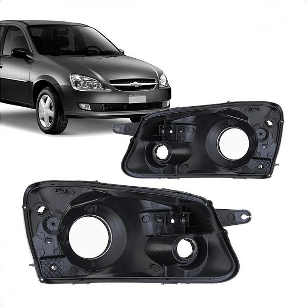 Carcaça de farol corsa classic chevrolet de 2010 a 2016 lado direito