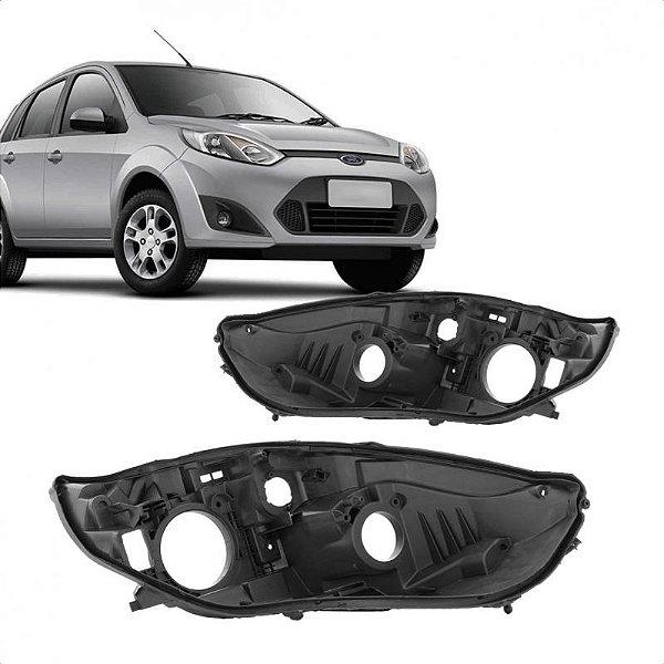 Carcaça de farol fiesta ford de 2010 a 2014 lado esquerdo rocam