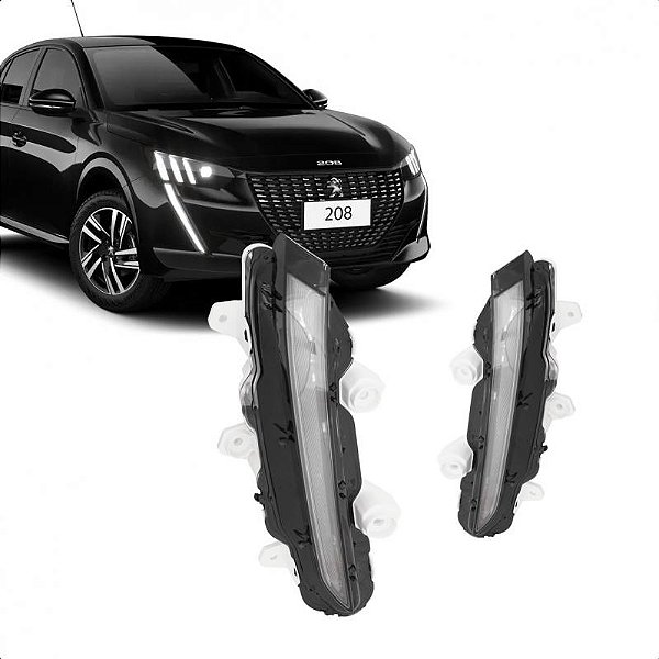 Farol auxiliar 208 peugeot de 2020 a 2024 lado direito carcaça branca luz diurna com LED