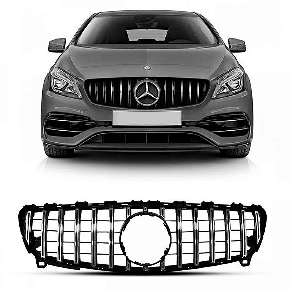 Grade do radiador a200 mercedes benz de 2013 a 2015 com filete cromado estilo gtr